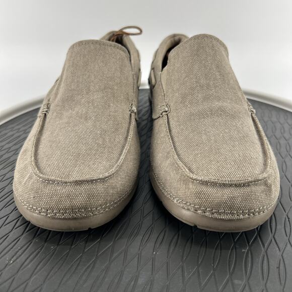 Men's Crocs Beach Line Canvas Slip On Boat Shoes Loafers Mens Size 13 Comfort - Picture 2 of 10